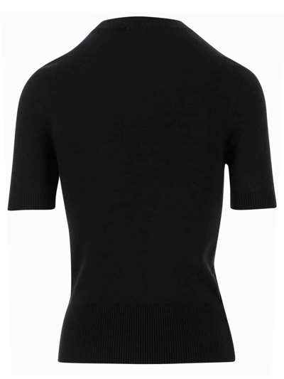 Shop Patou Black Organic Cotton Blend Knit Top