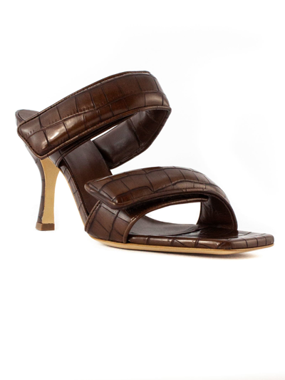 Shop Gia Borghini Brown Perni 03 Sandal In Eco Croc
