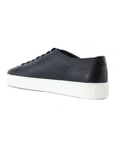 Shop Doucal's Sneaker In Blue Tumbled Leather