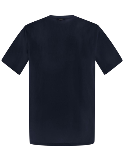 Shop Herno T-shirt Stretch Cotton Jersey Fabric In Blue