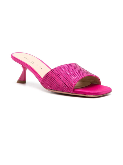 Shop Roberto Festa Fuchsia Sofia Satin Mules