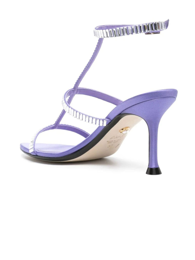 Shop Alevì Lilac Satin Lisa Sandals In Purple