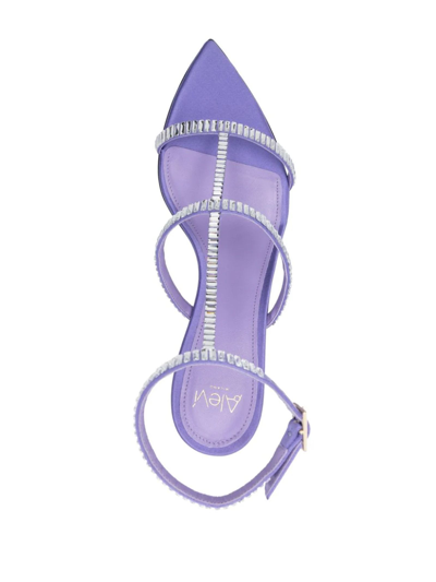 Shop Alevì Lilac Satin Lisa Sandals In Purple