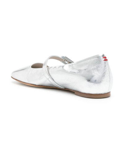 Shop Halmanera Page Metallic Ballerina Shoes In Silver