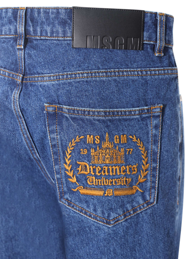 Shop Msgm Jeans  In Blue