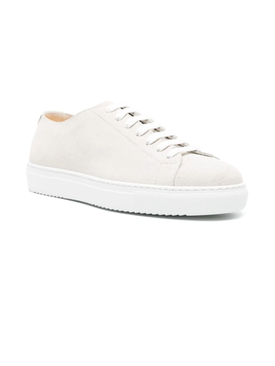 Shop Doucal's Light Grey Suede Sneakers