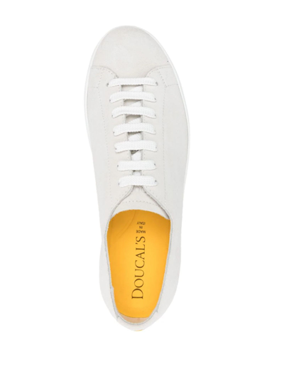 Shop Doucal's Light Grey Suede Sneakers