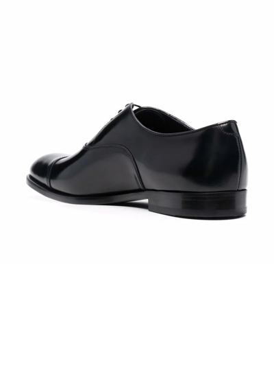 Shop Doucal's Black Leather Lace Up Oxford Shoes