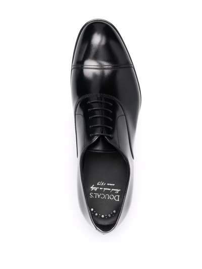 Shop Doucal's Black Leather Lace Up Oxford Shoes