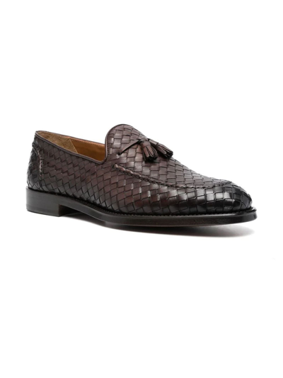 Shop Doucal's Brown Calf Leather Loafers