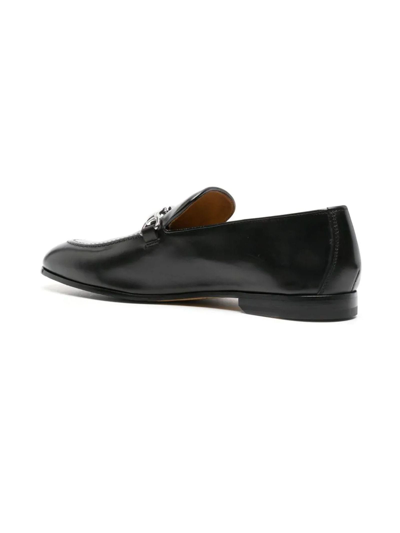Shop Doucal's Black Leather Loafer