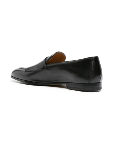 Shop Doucal's Double-buckle Loafer In Black Leather