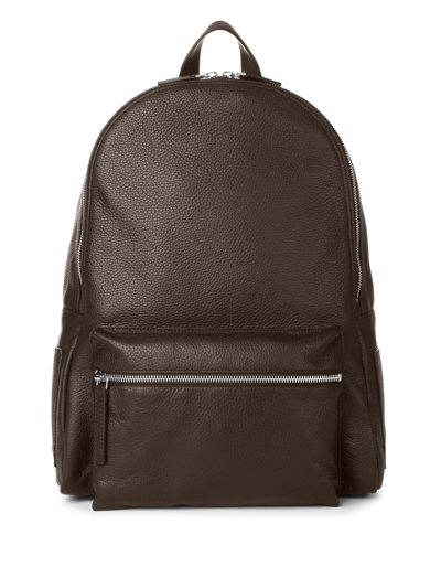 Shop Orciani Brown Calf Leather Micron Backpack