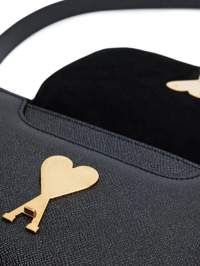Shop Ami Alexandre Mattiussi Black Leather Shoulder Bag