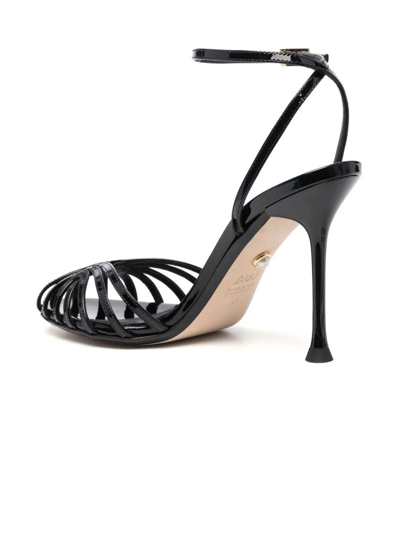 Shop Alevì Black Calf Leather Sandals