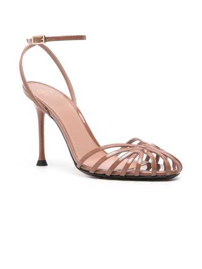 Shop Alevì Chocolate Brown Calf Leather Sandals