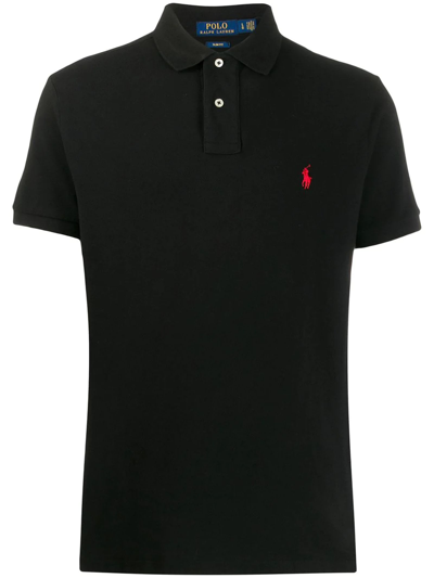 Shop Ralph Lauren Black Cotton Polo Shirt