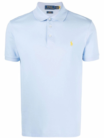 Shop Ralph Lauren Light Blue Cotton Blend Polo Shirt