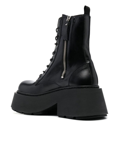 Shop Vic Matie Black Calf Leather Platform Boots