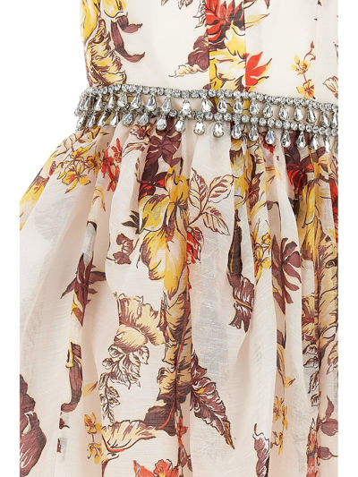Shop Zimmermann White Linen-silk Blend Dress