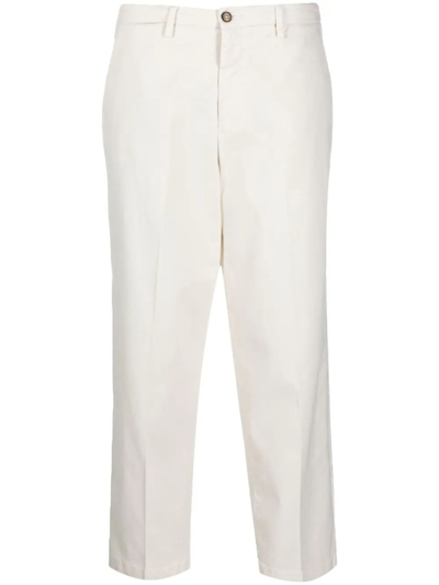 Shop Briglia 1949 Light Beige Cotton Blend Trousers