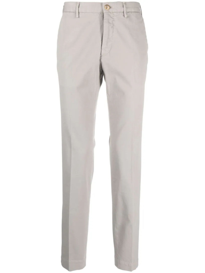 Shop Incotex Light Grey Stretch-cotton Trousers