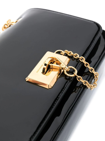 Shop Alexandre Vauthier Le4 Patent Leather Shoulder Bag In Black