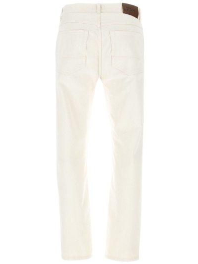 Shop Fay Straight Leg 5-pocket Jeans In Beige