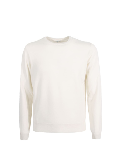 Shop Malo Crewneck Sweater In White