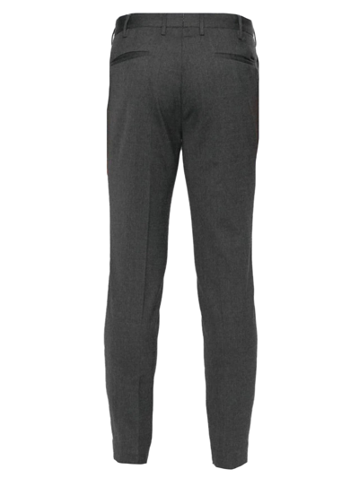 Shop Incotex Dark Grey Wool Blend Trousers