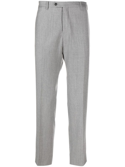 Shop Briglia 1949 Light Grey Virgin Wool Blend Trousers