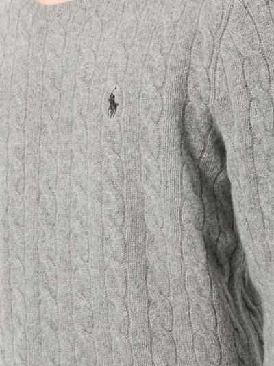 Shop Ralph Lauren Grey Wool-cashmere Blend Sweater