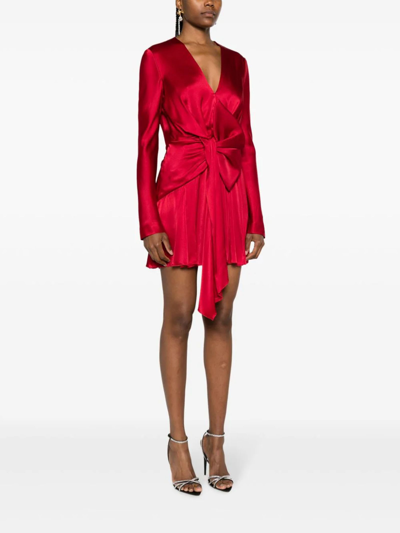 Shop Alberta Ferretti Red Silk Blend Dress