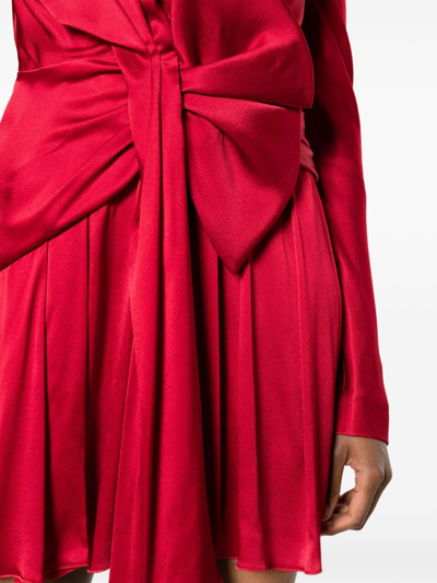Shop Alberta Ferretti Red Silk Blend Dress