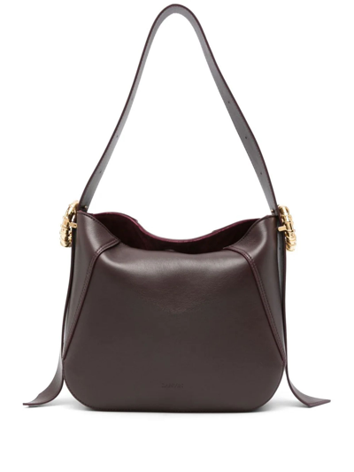 Shop Lanvin Bordeaux Leather Melodie Hobo Bag