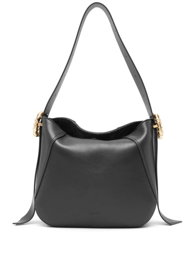 Shop Lanvin Black Leather Melodie Hobo Bag