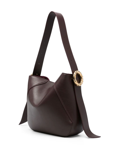 Shop Lanvin Bordeaux Leather Melodie Hobo Bag