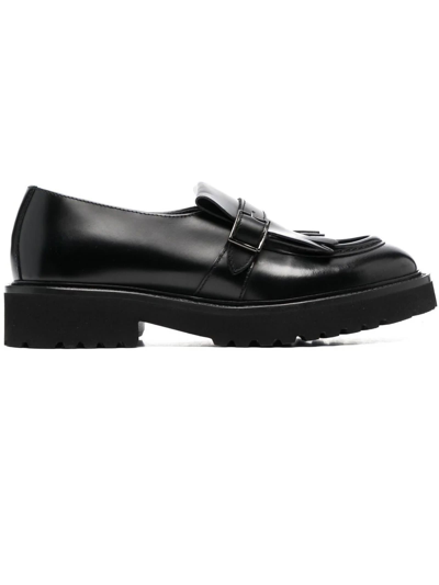 Shop Doucal's Black Calf Leather Loafer