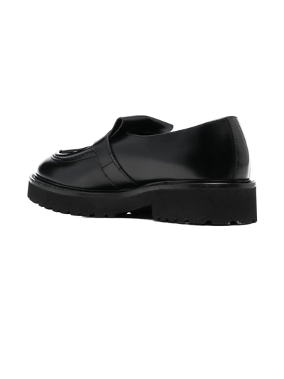 Shop Doucal's Black Calf Leather Loafer