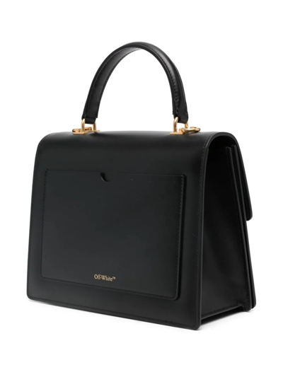Shop Off-white Black Jitney 2.8 Leather Tote Bag