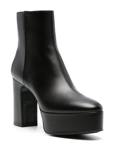 Shop Roberto Festa Black Sindra Calf Leather Platform Boots