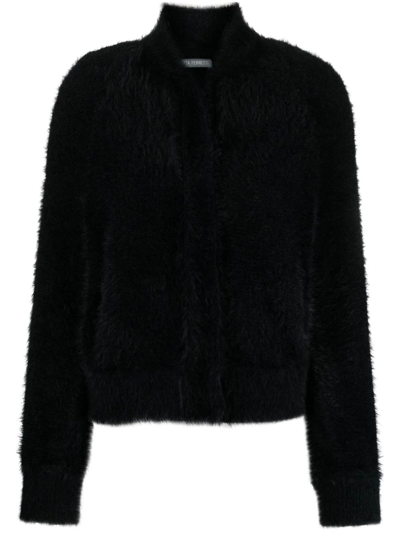 Shop Alberta Ferretti Black Faux-fur Cardigan