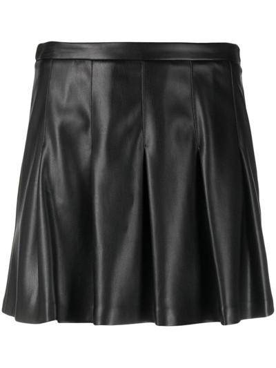 Shop Semicouture Black Faux Leather Skirt