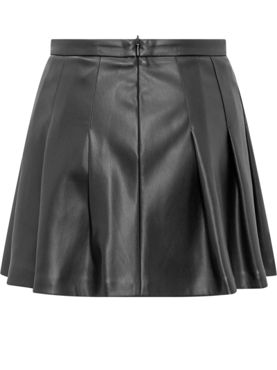 Shop Semicouture Black Faux Leather Skirt