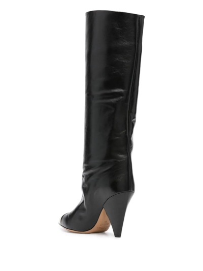 Shop Isabel Marant Black Calf Leather Lilezio Boots