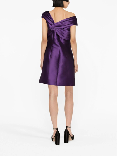 Shop Alberta Ferretti Plum Purple Satin Minidress