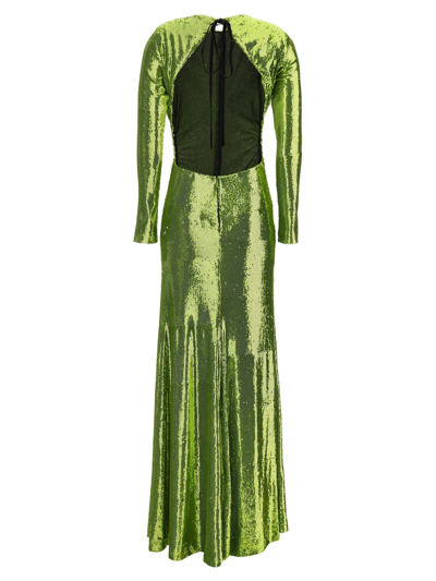 Shop Philosophy Di Lorenzo Serafini Long Dress In Green Sequins