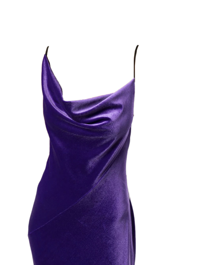 Shop Philosophy Di Lorenzo Serafini Stretch Velvet Maxi Dress In Purple