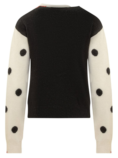 Shop Marni White And Black Virgin Wool Jumper