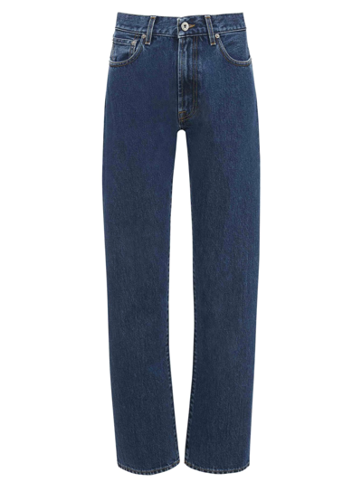 Shop Jw Anderson Straight Leg Jeans In Blue Denim